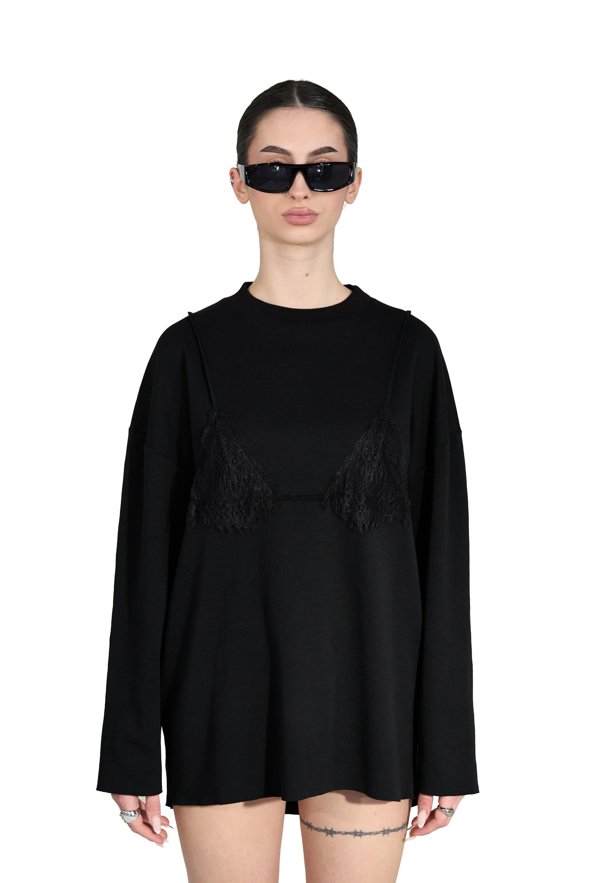 Bra Overlay Black Top - MYS