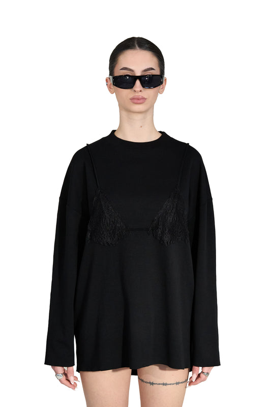 Bra Overlay Black Top - MYS