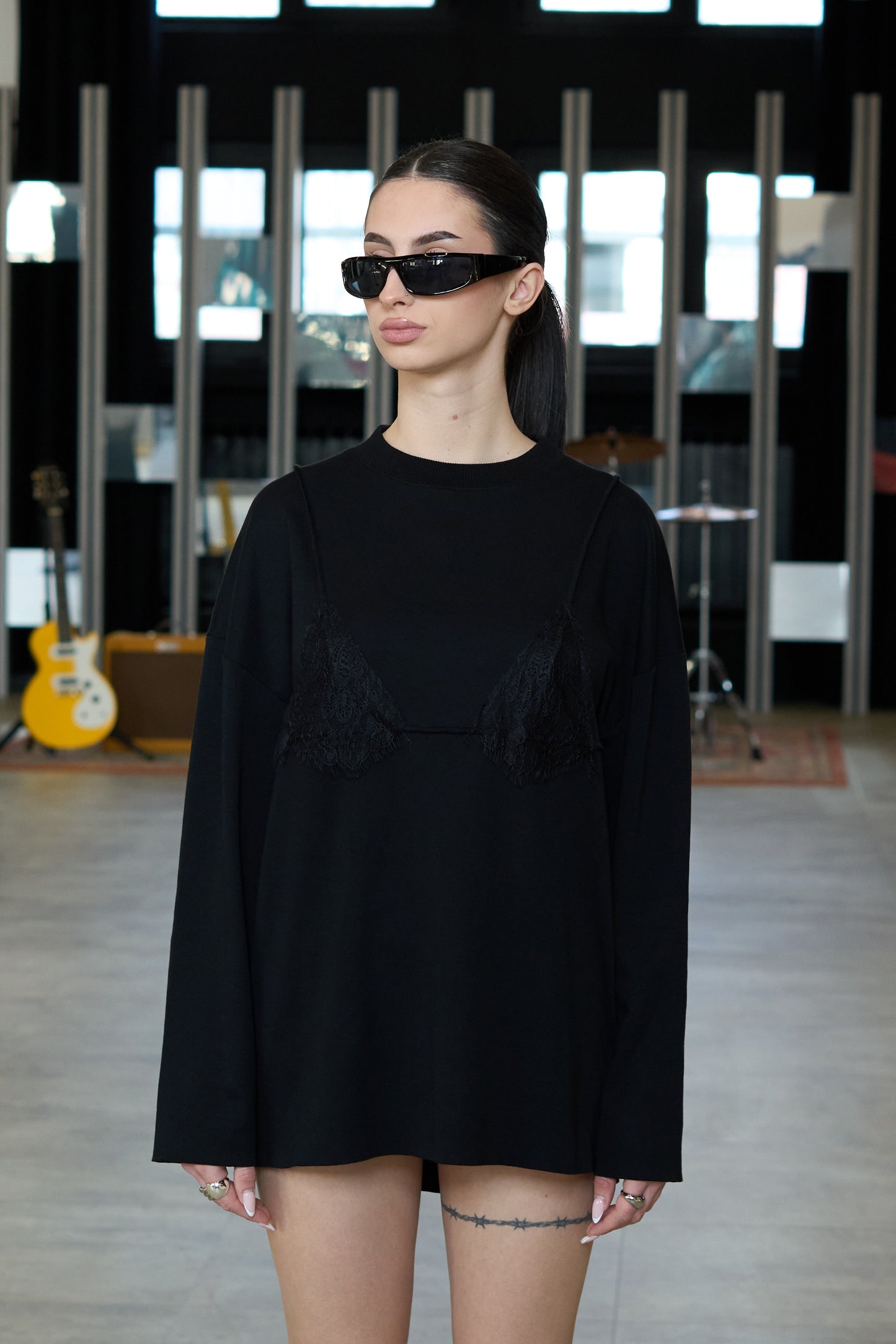 Bra Overlay Black Top - MYS