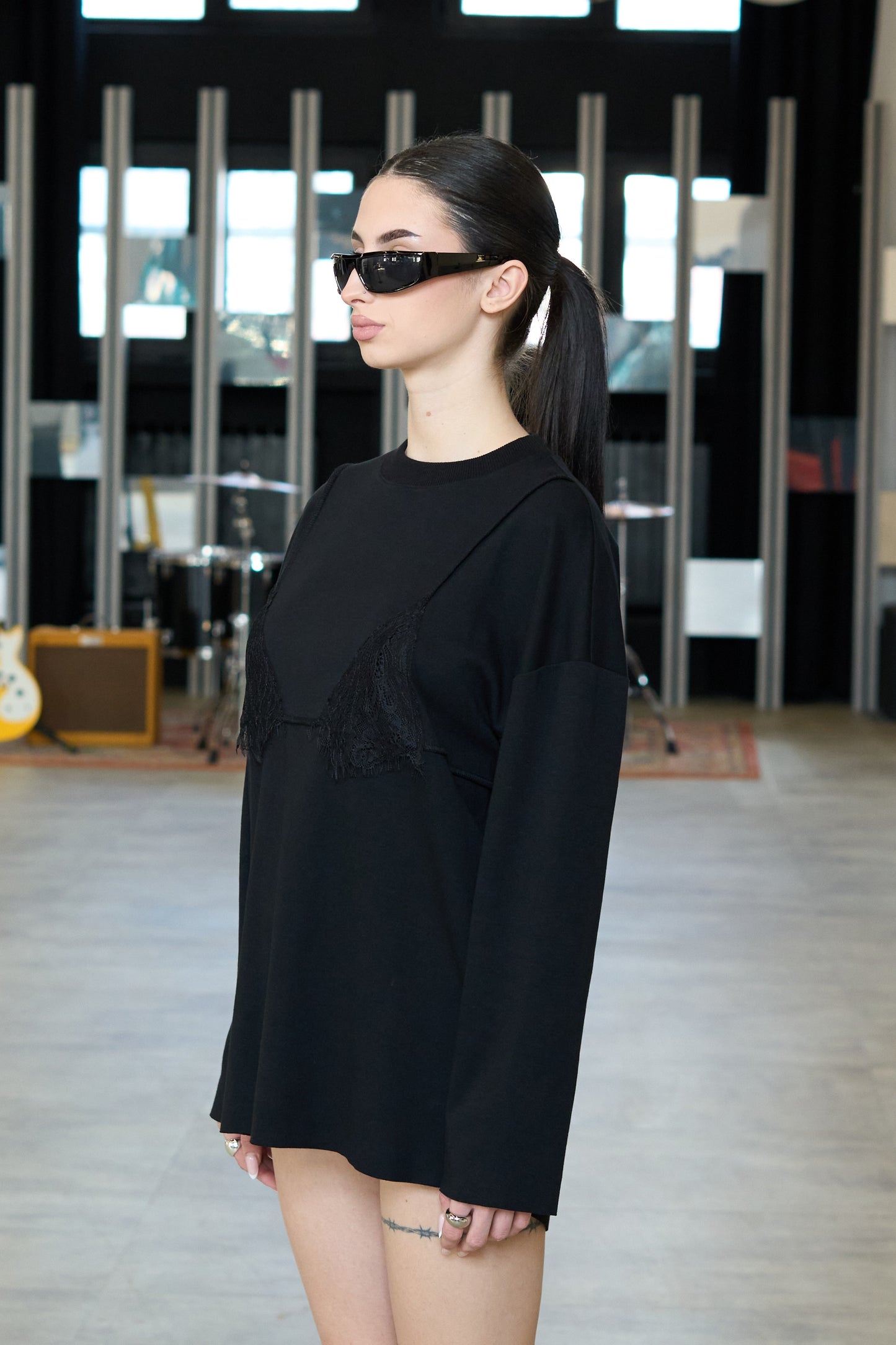 Bra Overlay Black Top - MYS