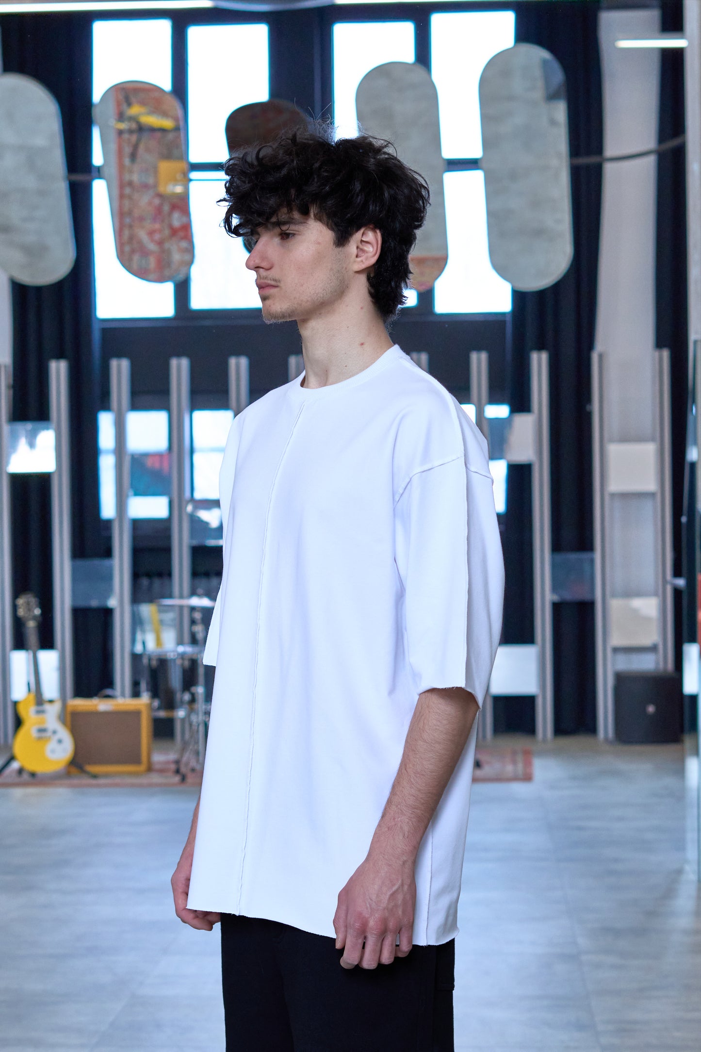 Split White Oversized T-Shirt - MYS