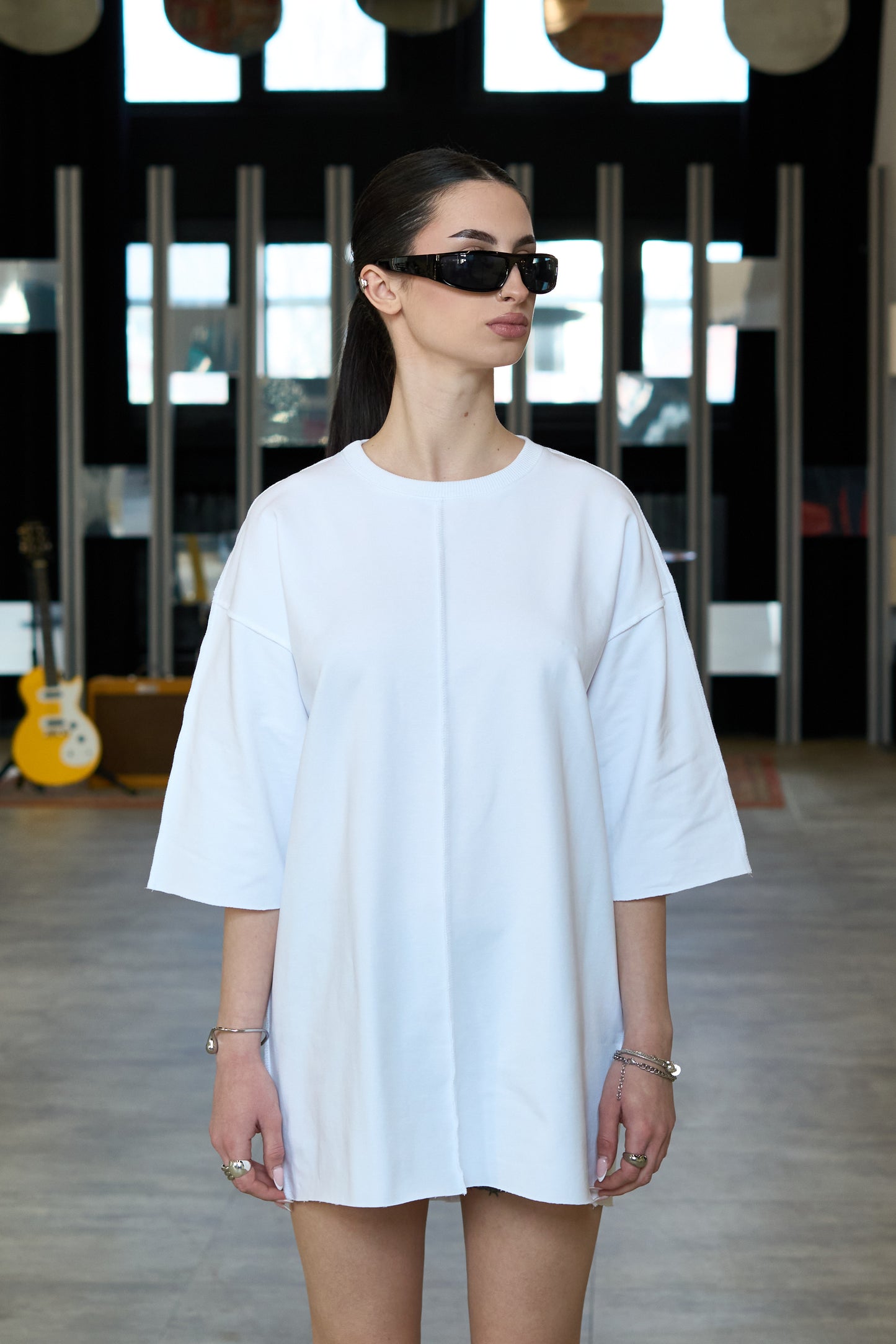 Split White Oversized T-Shirt - MYS