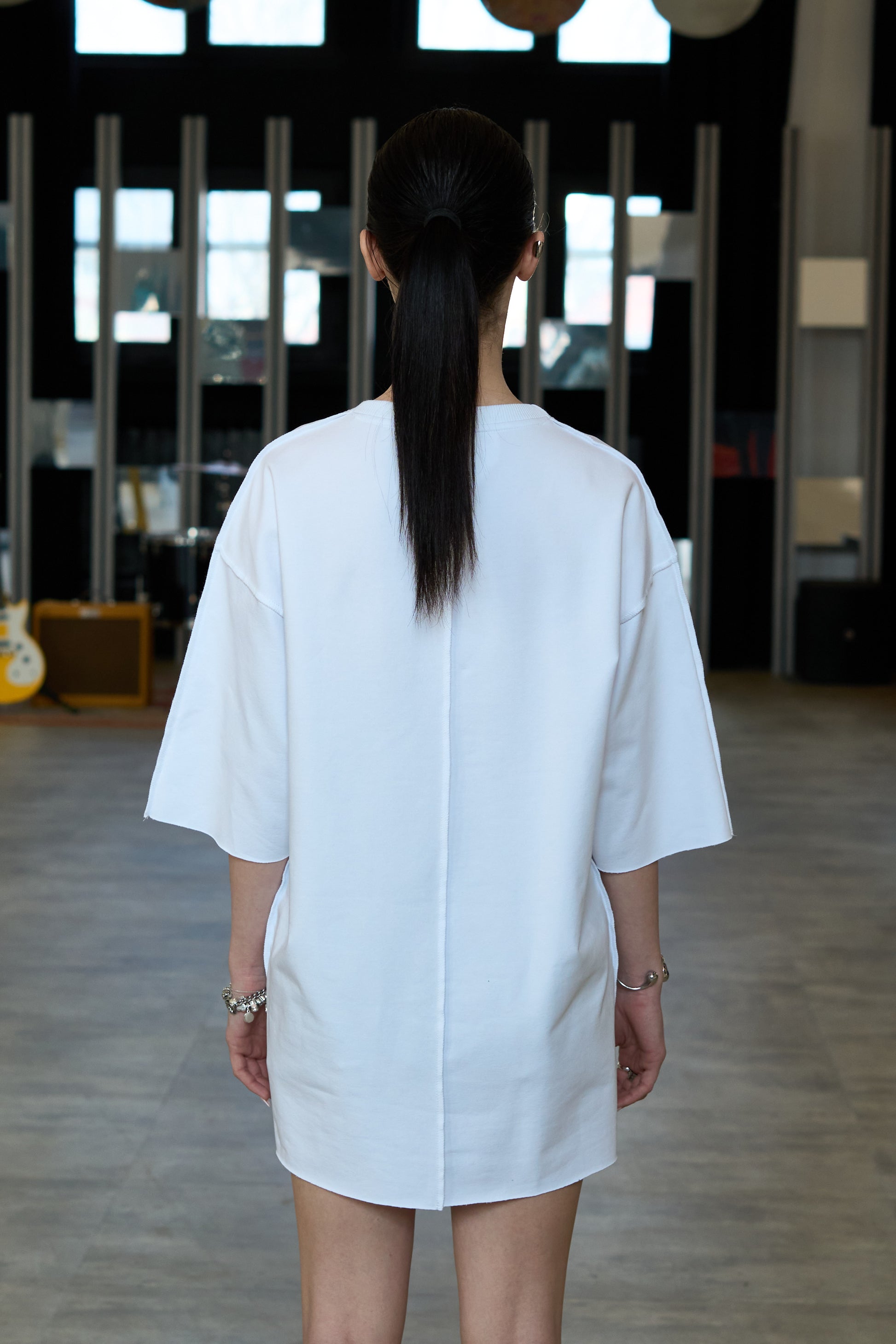 Split White Oversized T-Shirt - MYS