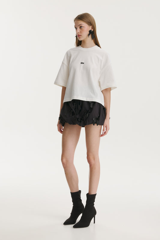 Noir Balloon Bow Skirt - MYS