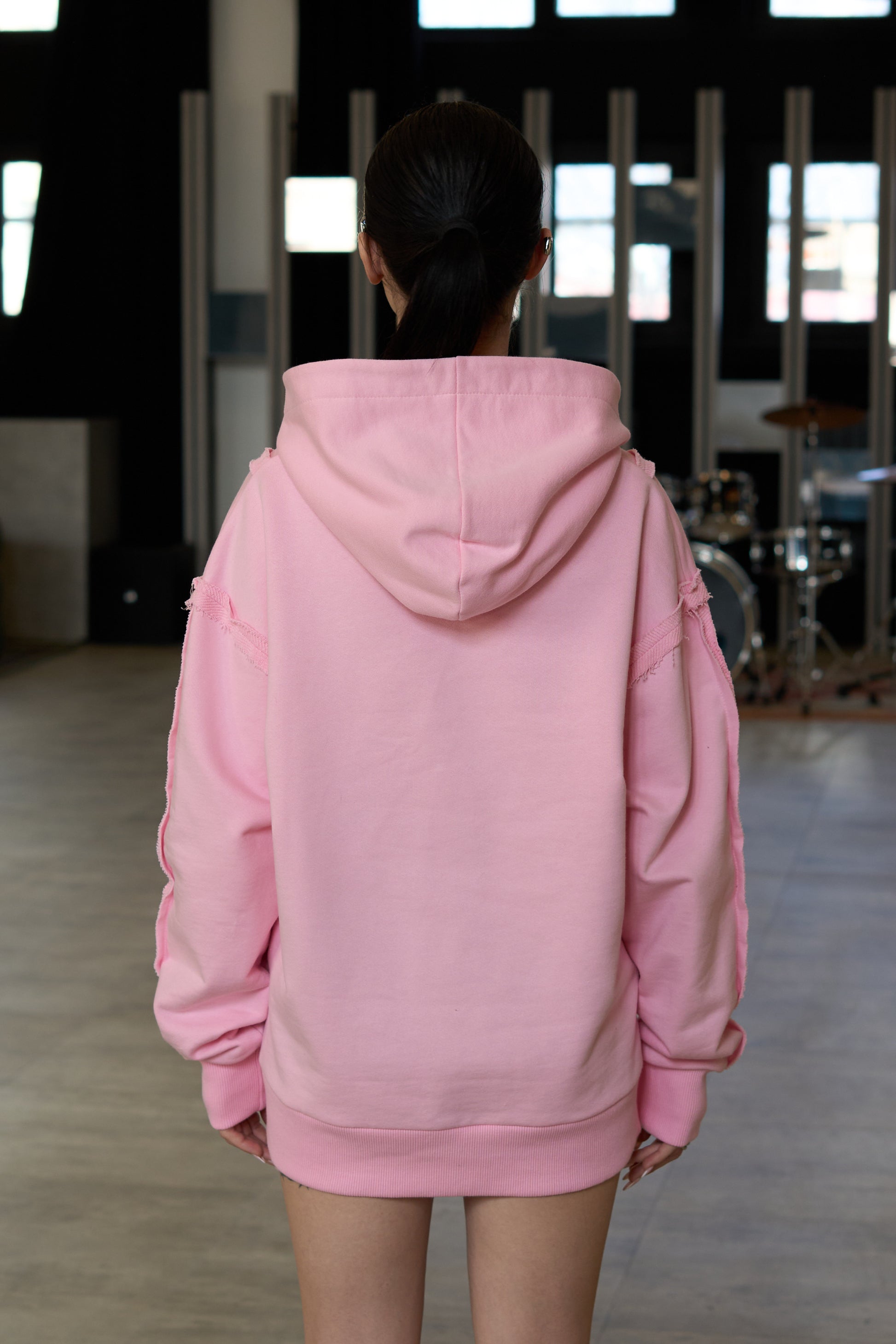 Bra Overlay Pink Hoodie - MYS