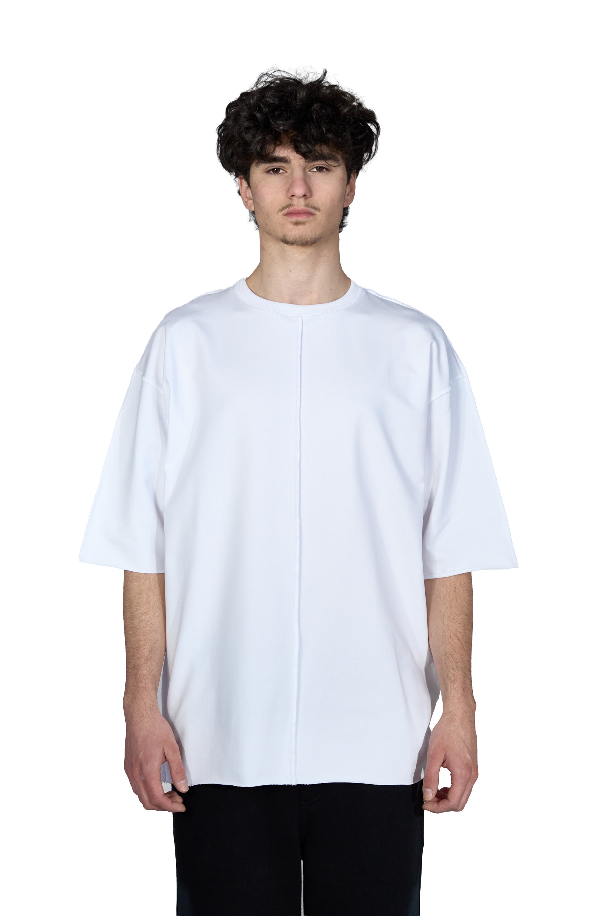 Split White Oversized T-Shirt