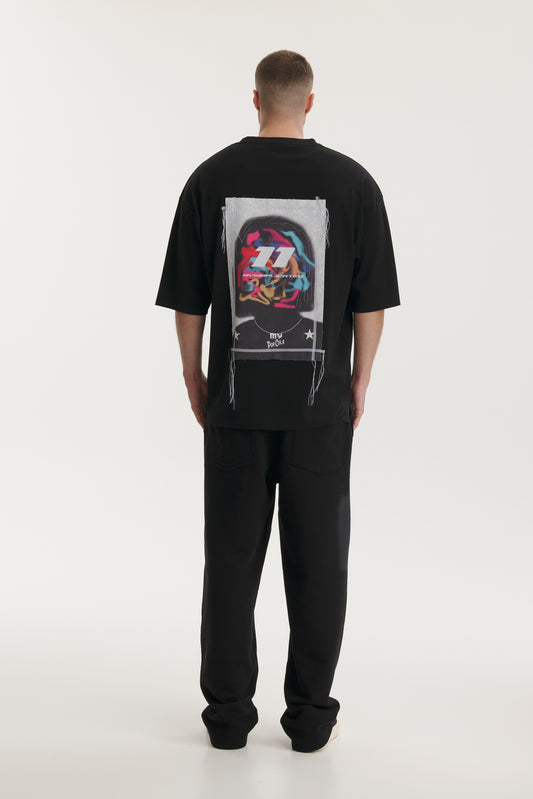 Pop Cola Vandal Muse Black Oversized T-shirt - MYS