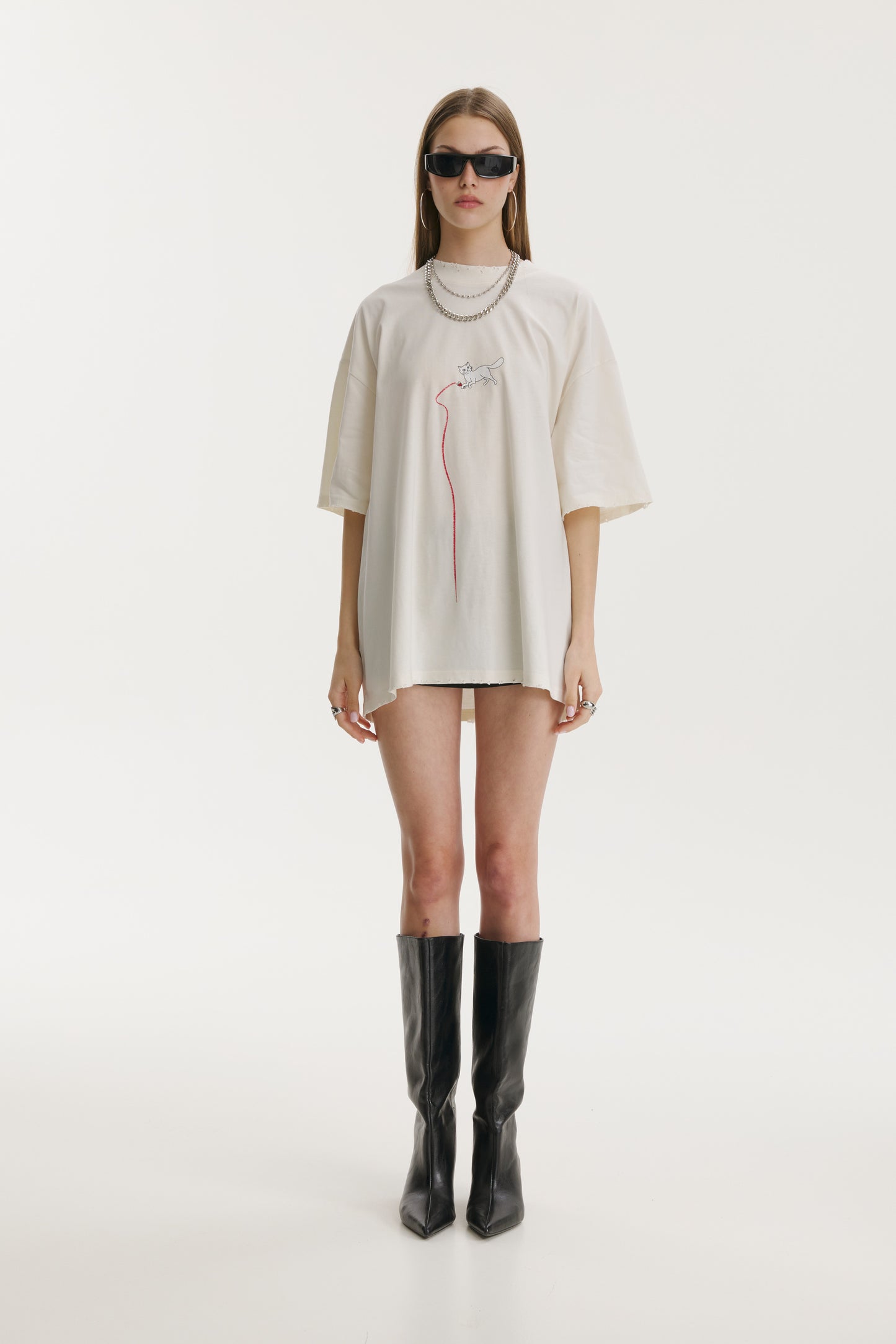 Miau Miau Oversized Ivory T-shirt