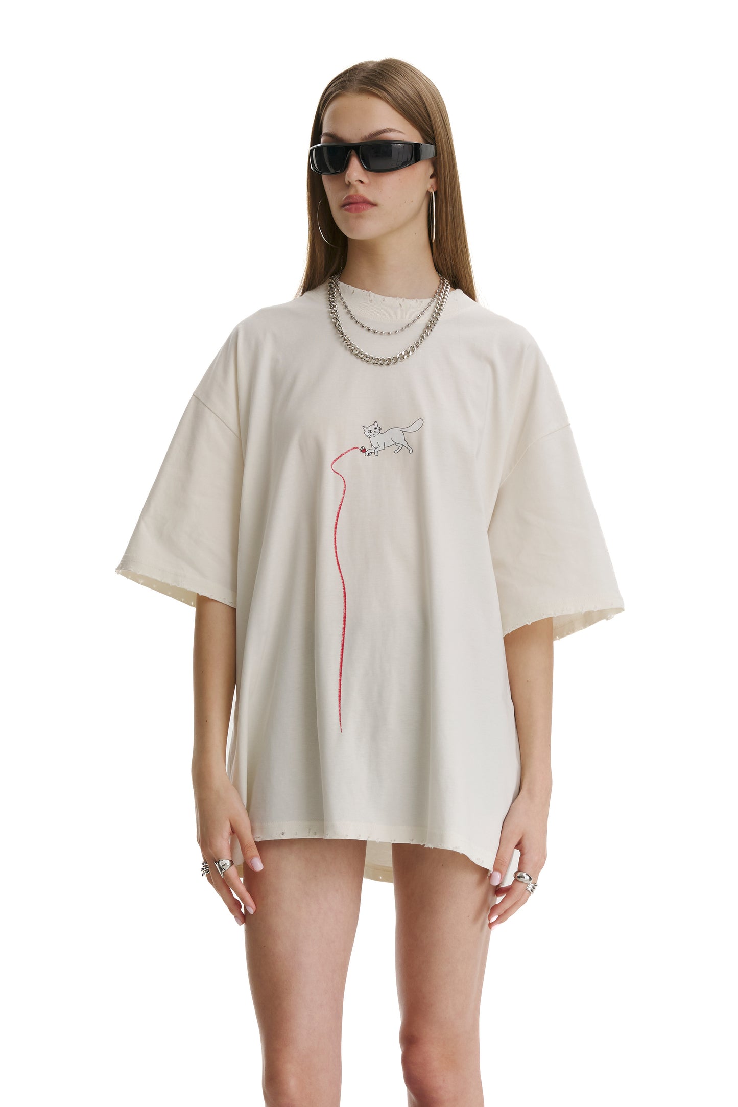 Miau Miau Oversized Ivory T-shirt
