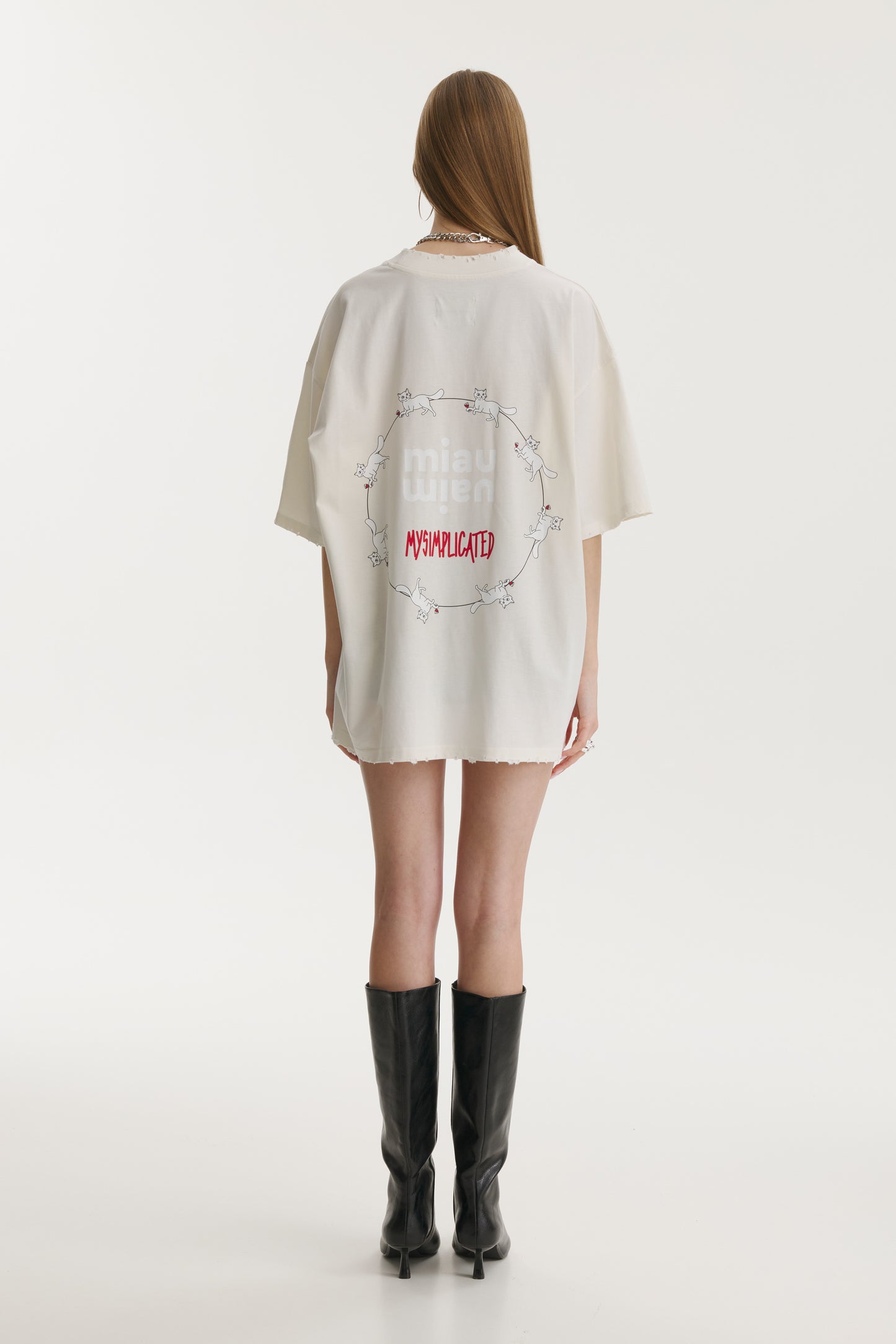 Miau Miau Oversized Ivory T-shirt