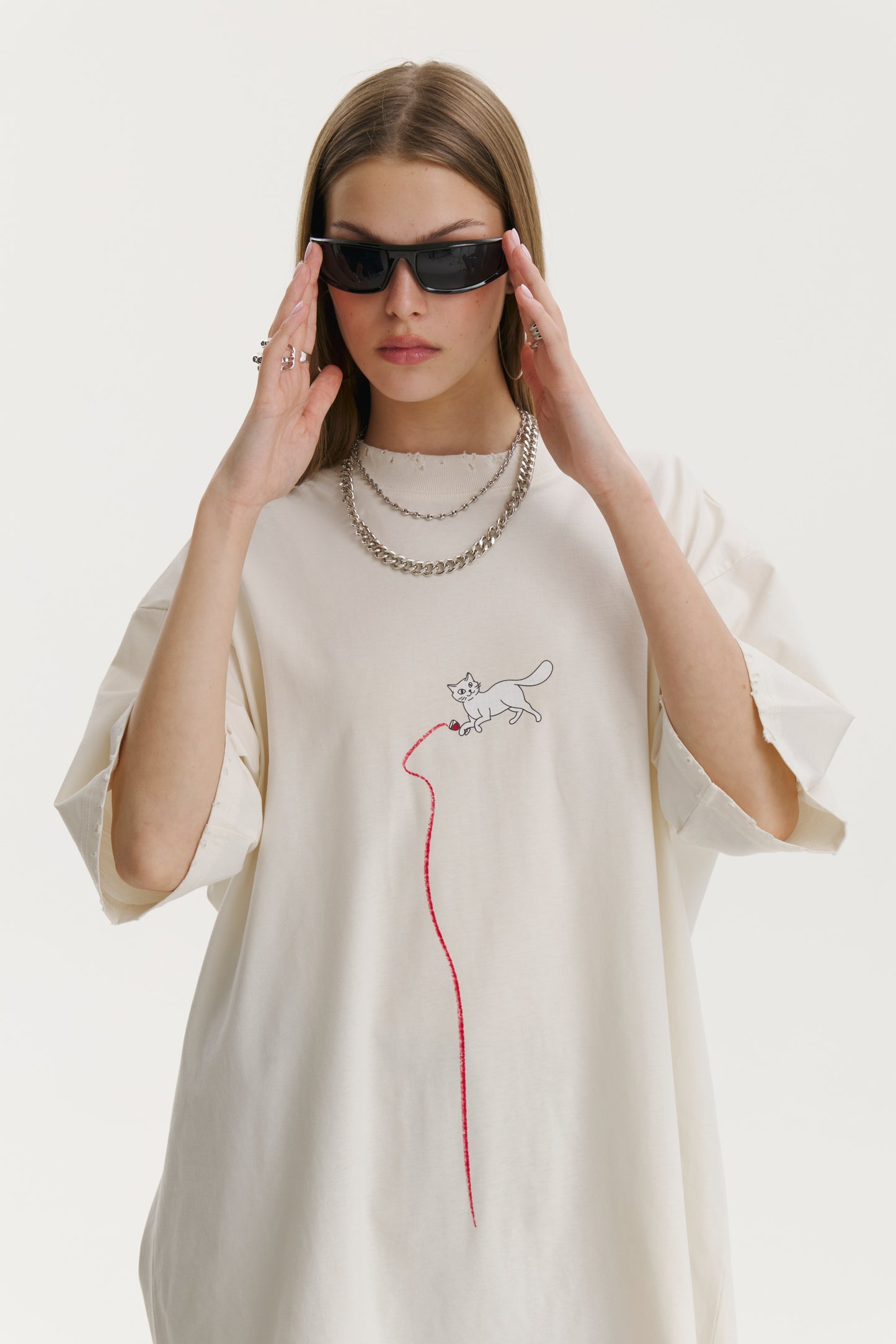 Miau Miau Oversized Ivory T-shirt