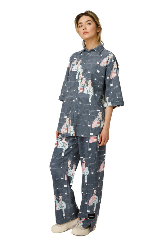 Pop Cola Mix Trousers Ribbed Fabric