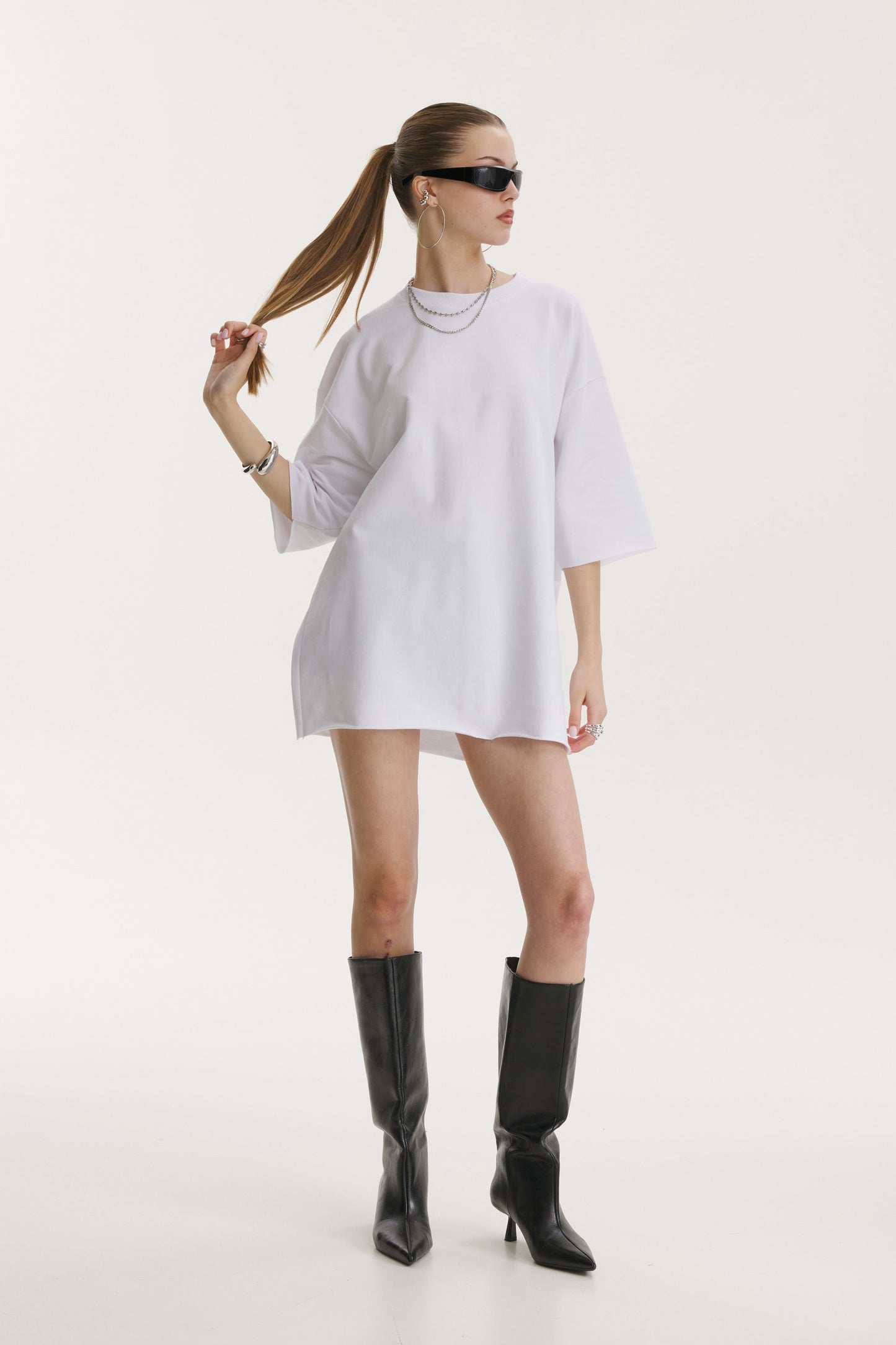 Oversized Cotton White T-shirt 777 - MYS
