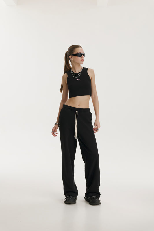 Black Rib Cotton Top - MYS