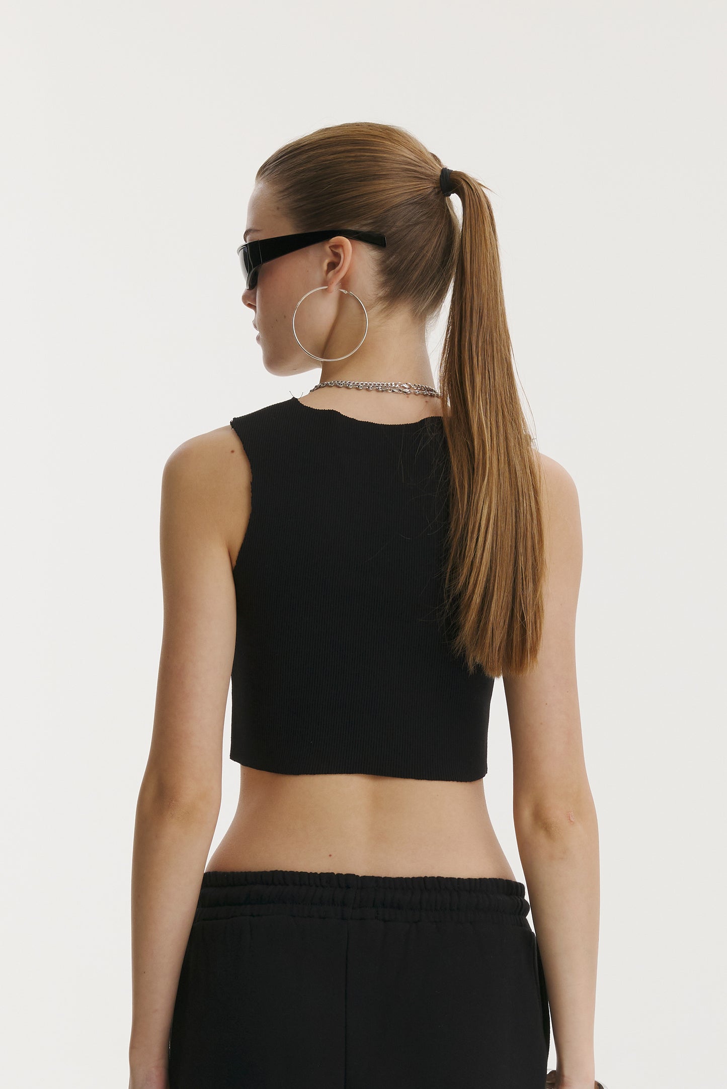 Black Rib Cotton Top