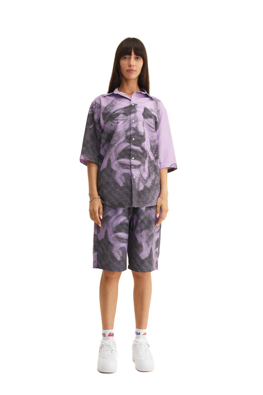 Short Sleeve Shirt & Bermuda Set Mauve (recycled fabric) - MYS