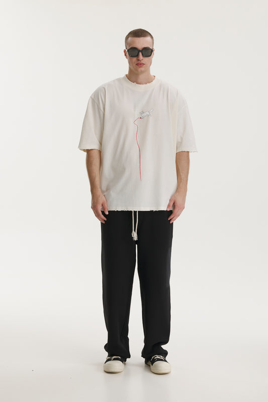 Miau Miau Oversized Ivory T-shirt - MYS