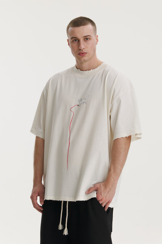Miau Miau Oversized Ivory T-shirt - MYS