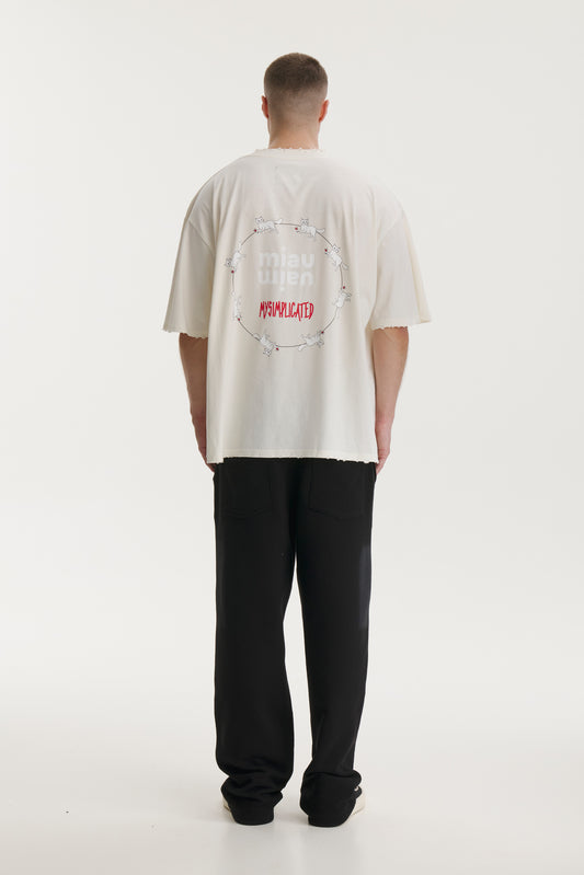 Miau Miau Oversized Ivory T-shirt - MYS