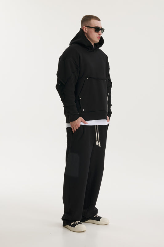 Interchangable Patches Black Hoodie - MYS