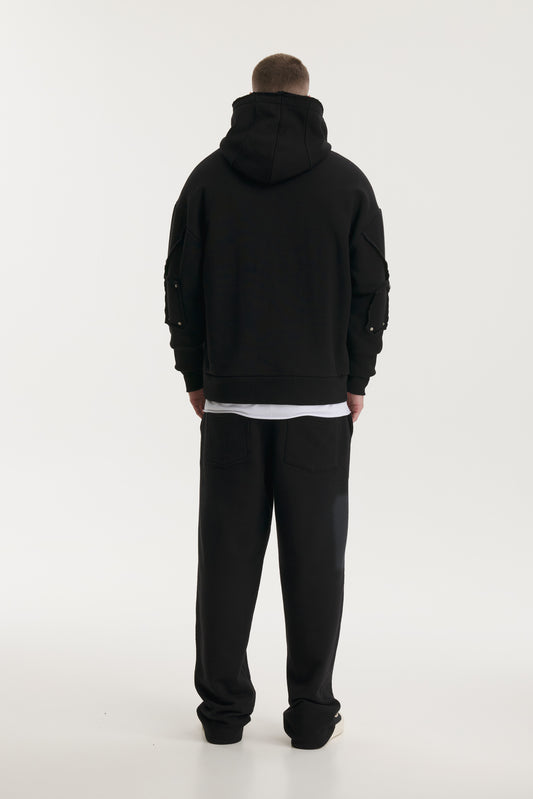 Interchangable Patches Black Hoodie - MYS