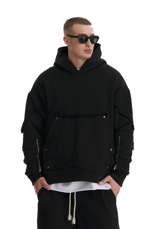 Interchangable Patches Black Hoodie