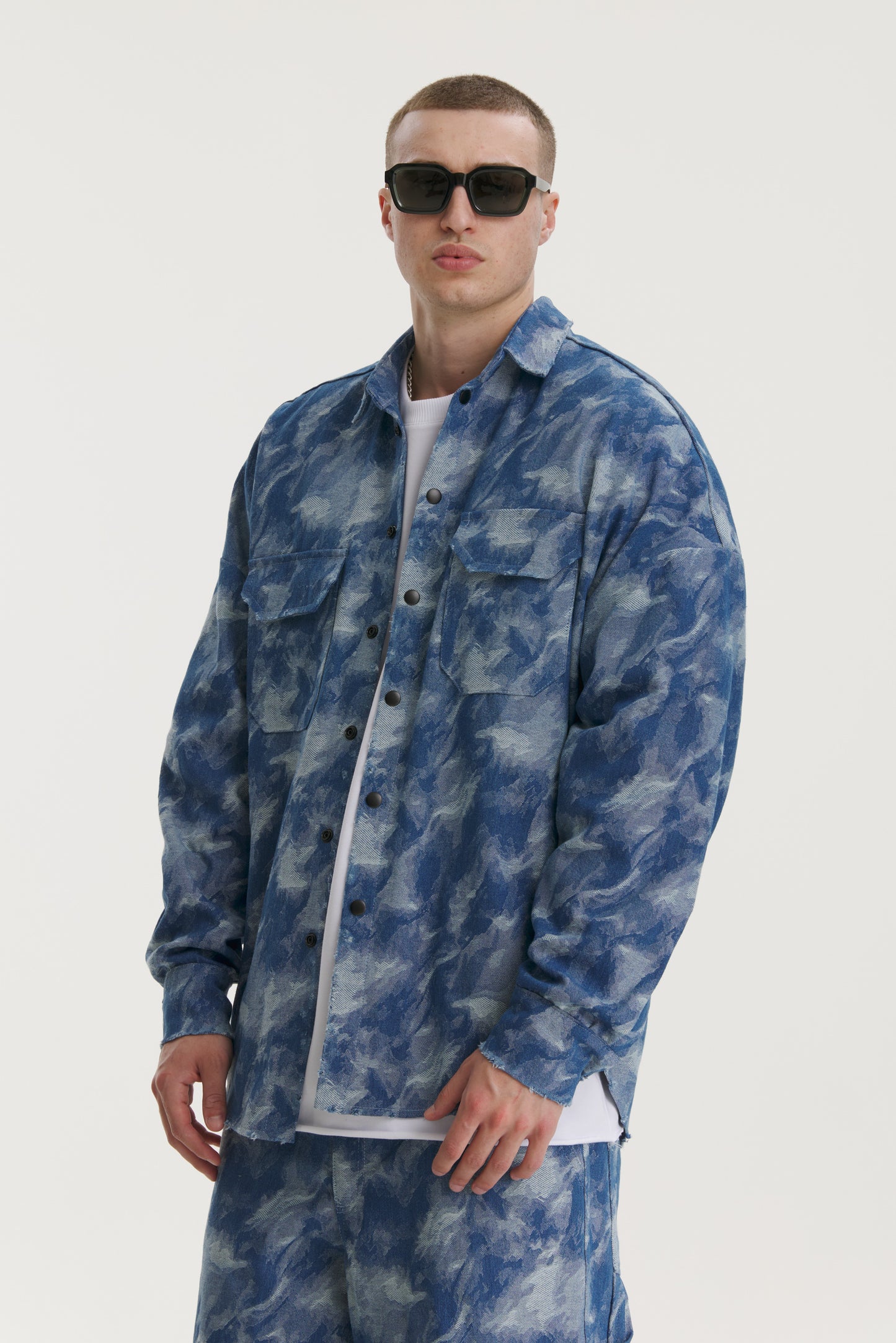 Blue Camo Denim Jacket