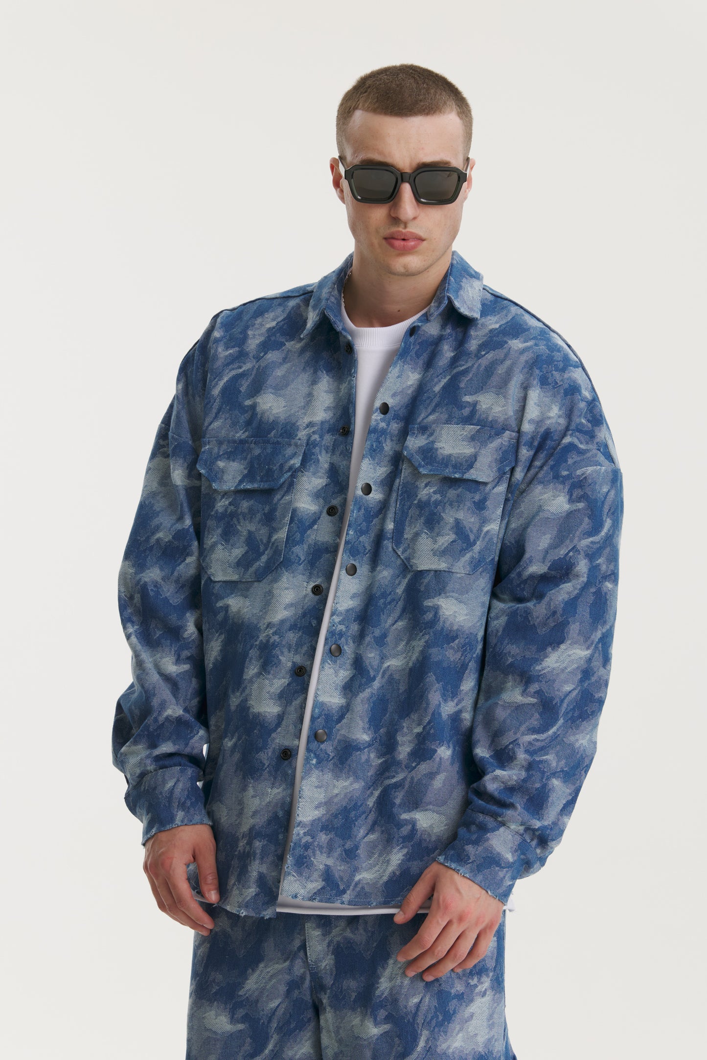 Blue Camo Denim Jacket