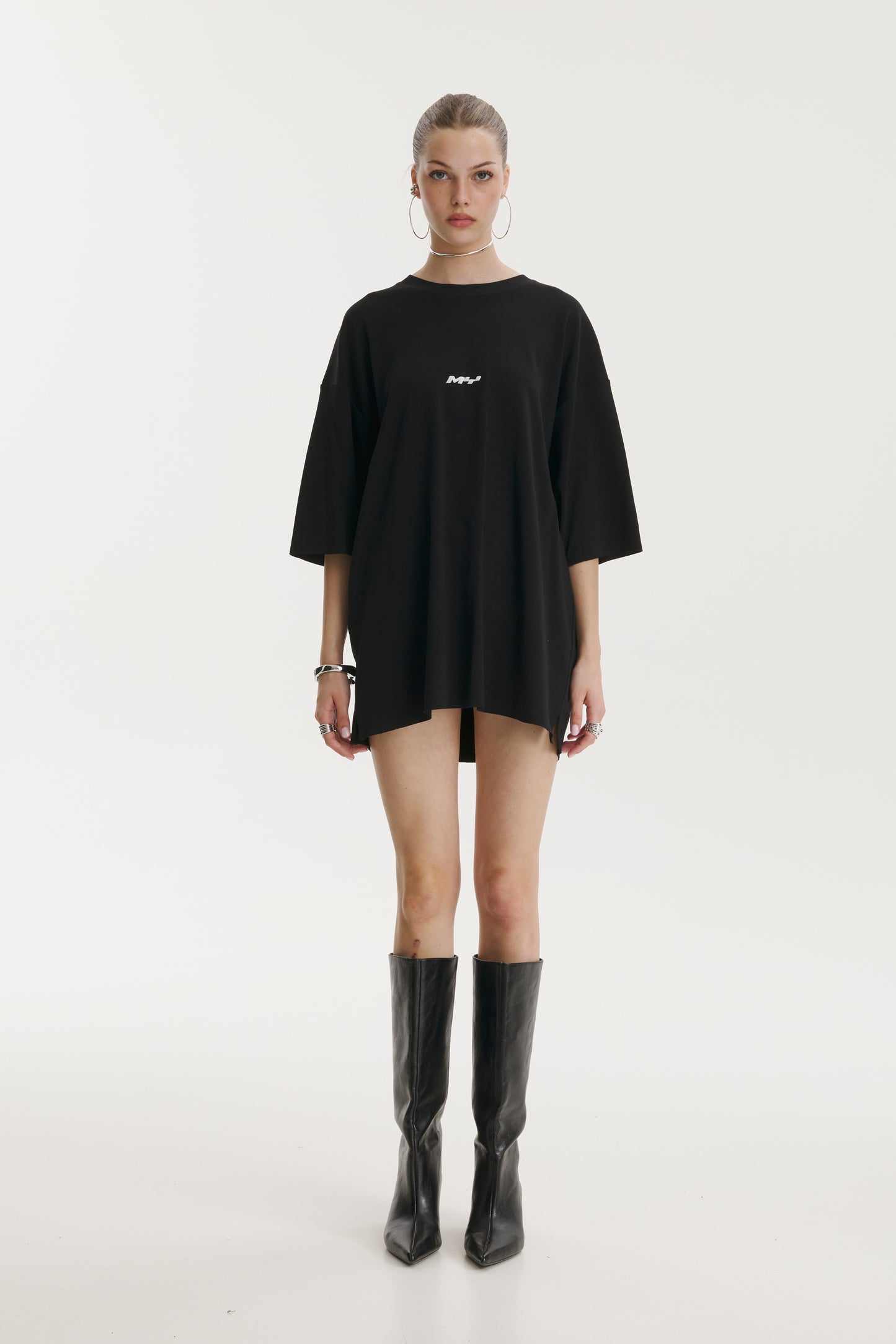 Pop Cola Floral Cortex Black Oversized T-shirt