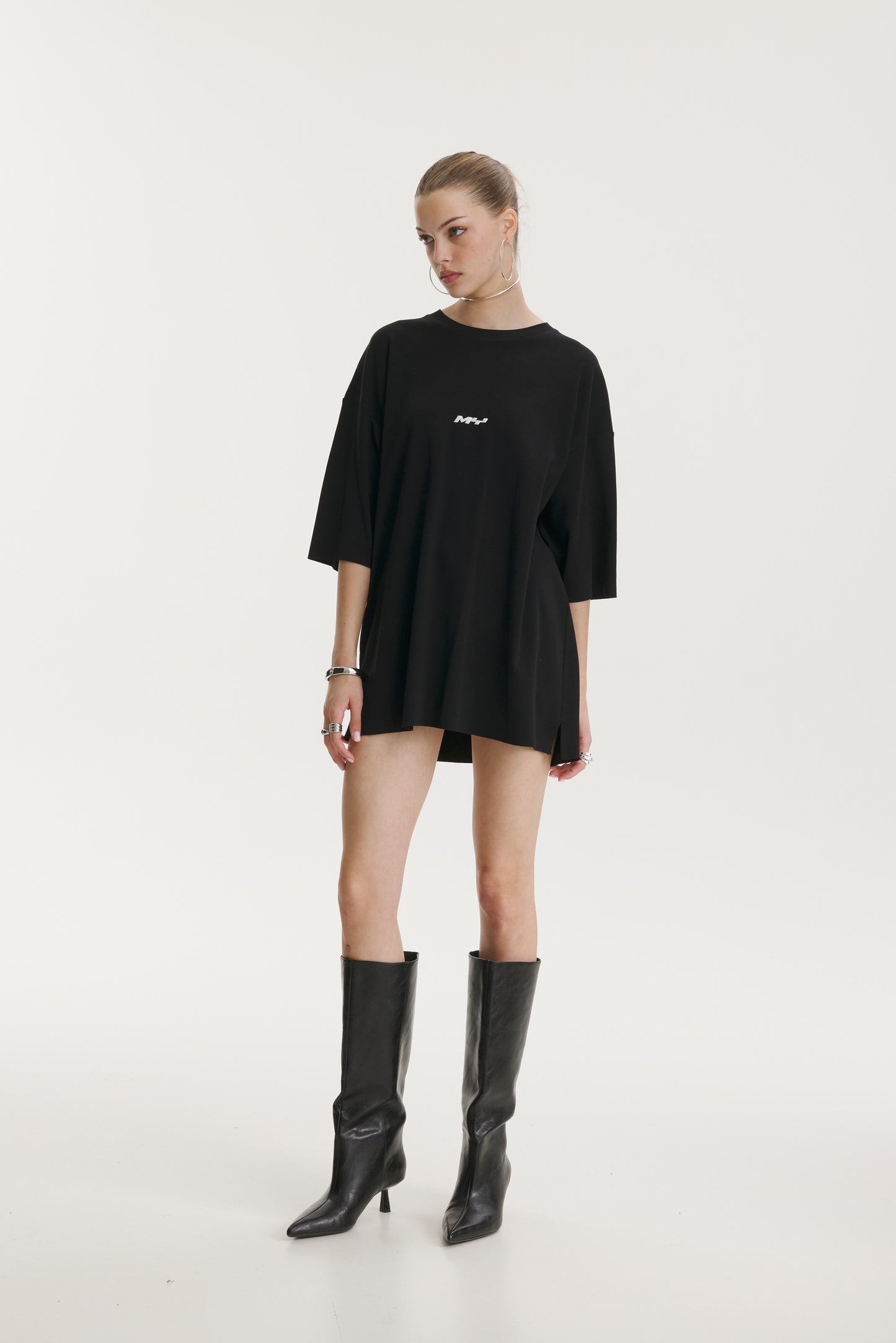 Pop Cola Floral Cortex Black Oversized T-shirt