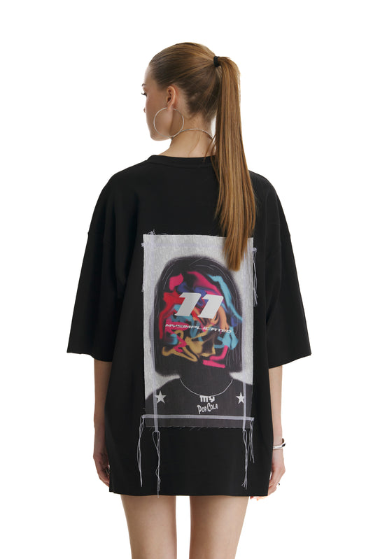 Pop Cola Vandal Muse Black Oversized T-shirt