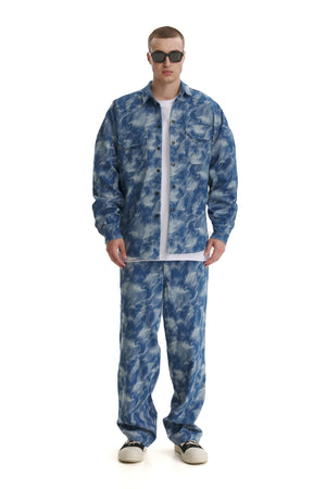 Blue Camo Denim Jacket