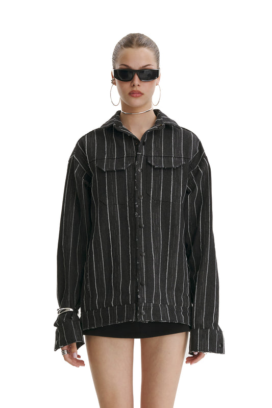 Broken Stripes Denim Jacket