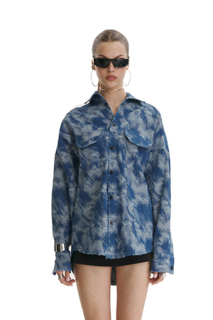 Blue Camo Denim Jacket
