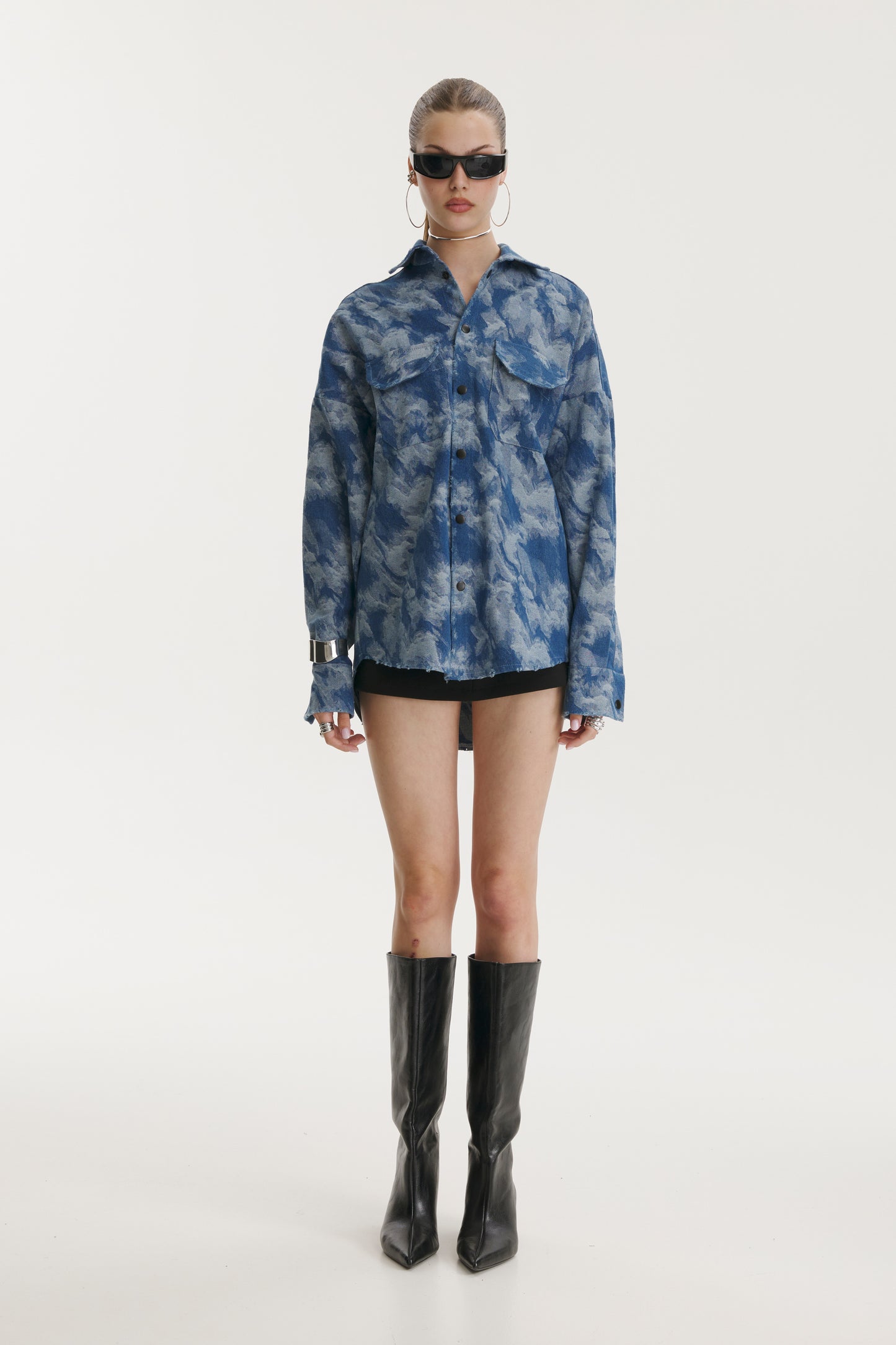 Blue Camo Denim Jacket