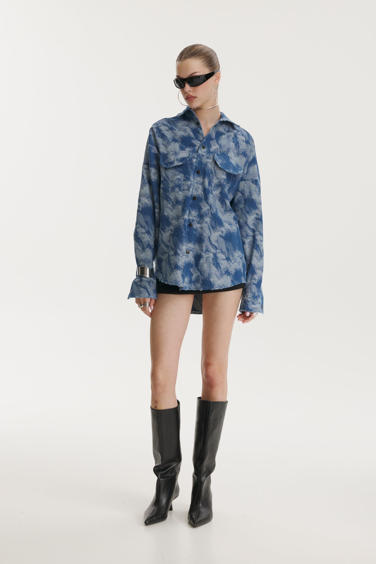Blue Camo Denim Jacket