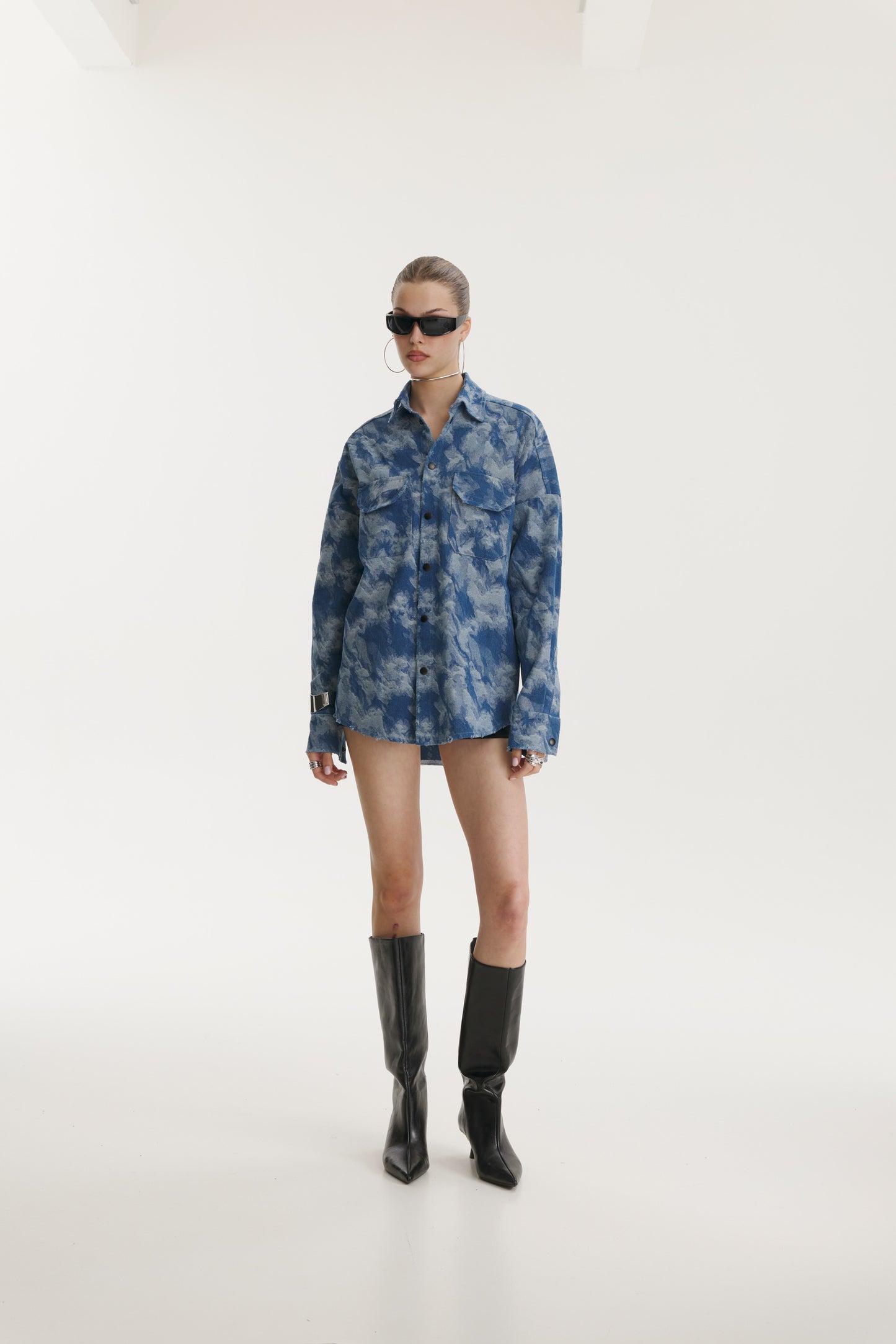 Blue Camo Denim Jacket