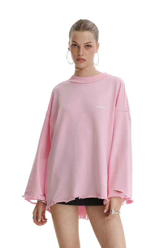 Dystopia Pink Oversized Sweater