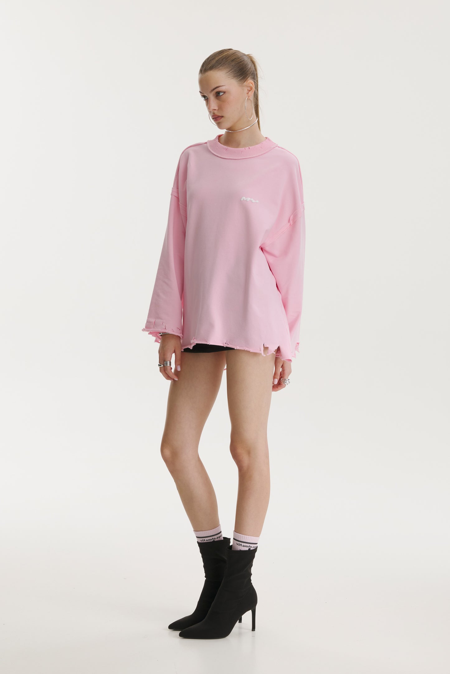 Dystopia Pink Oversized Sweater