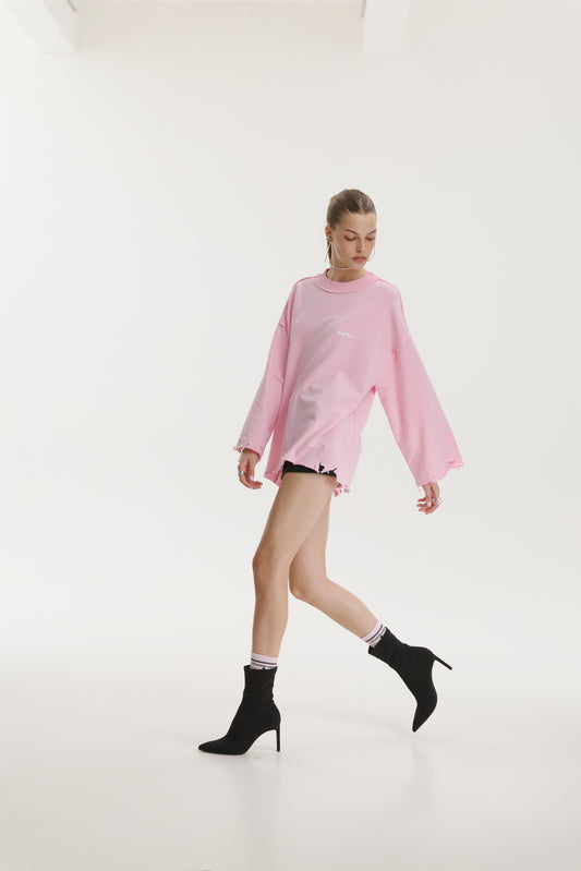 Dystopia Pink Oversized Sweater - MYS