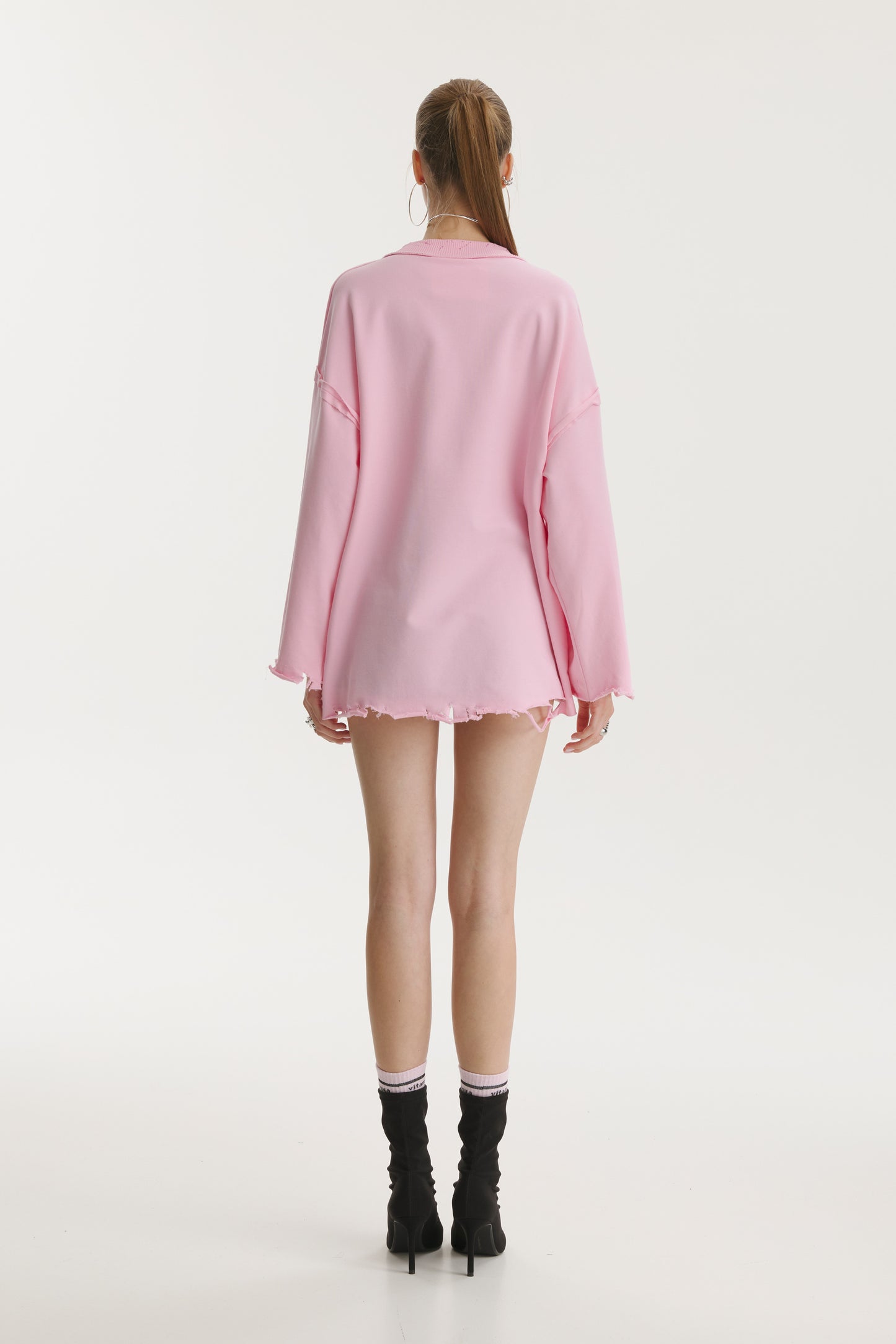 Dystopia Pink Oversized Sweater