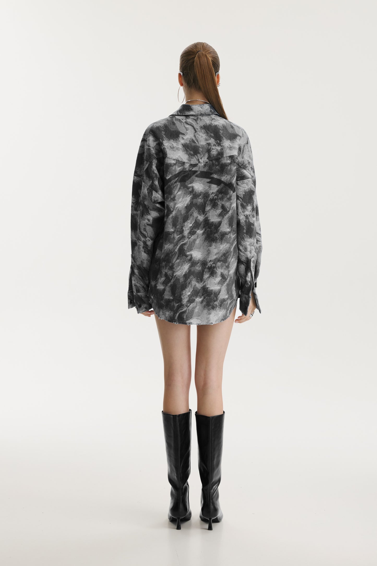 Grey Camo Denim Jacket