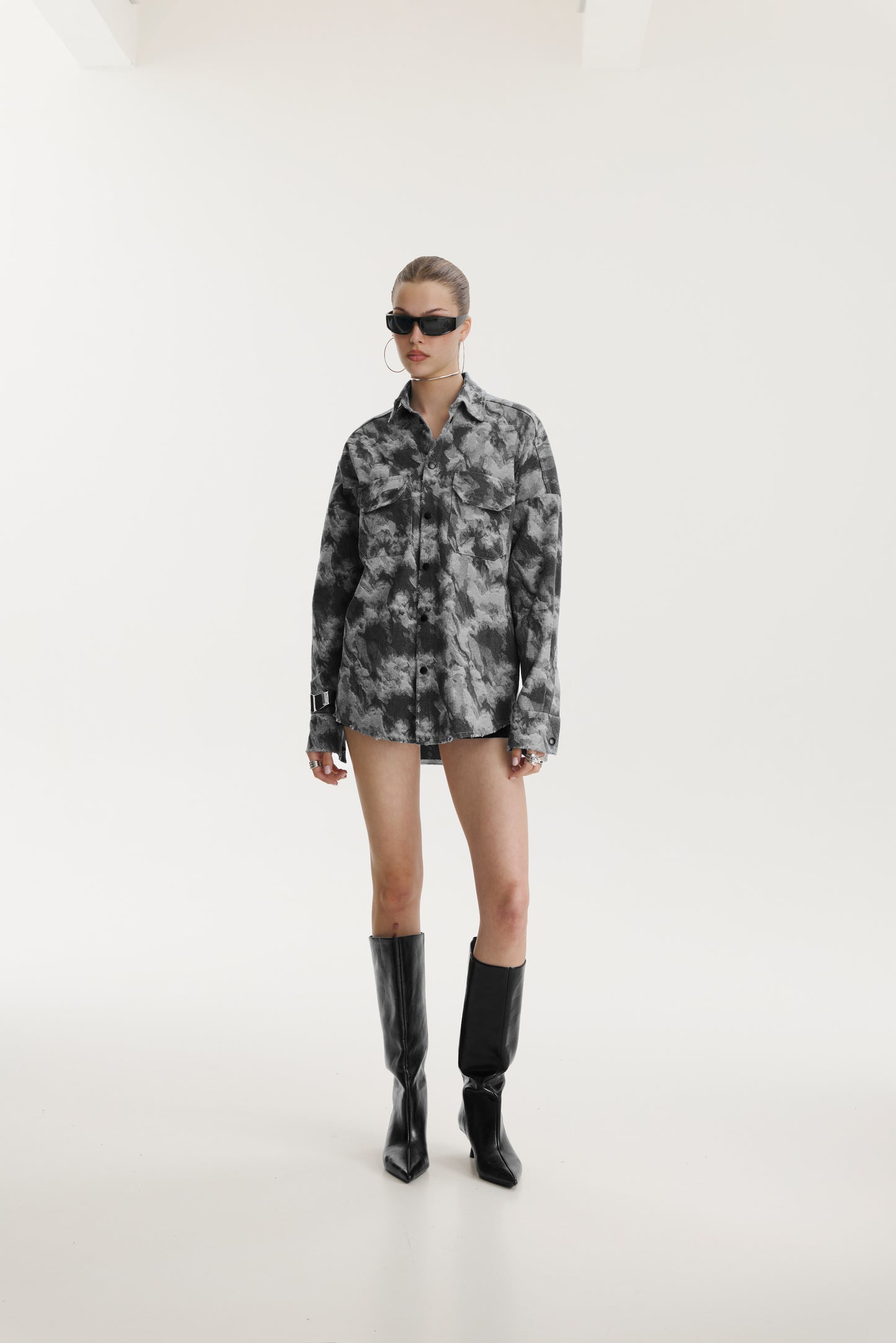 Grey Camo Denim Jacket