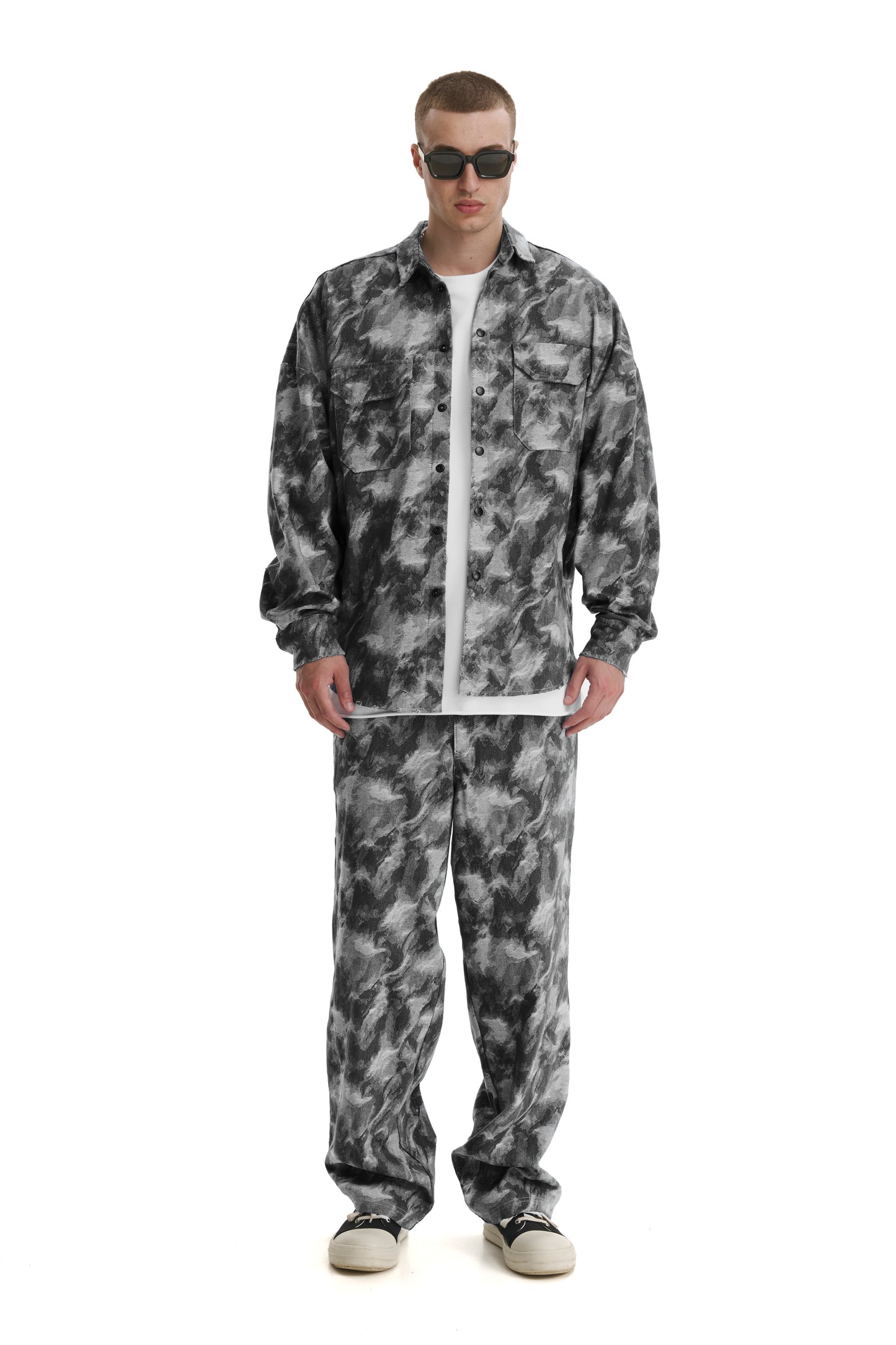 Grey Camo Denim Jacket