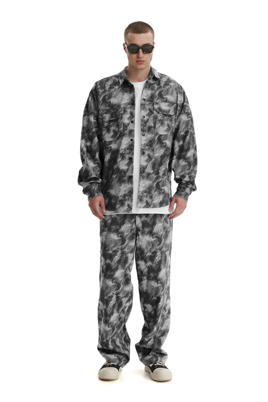 Grey Camo Denim Jacket