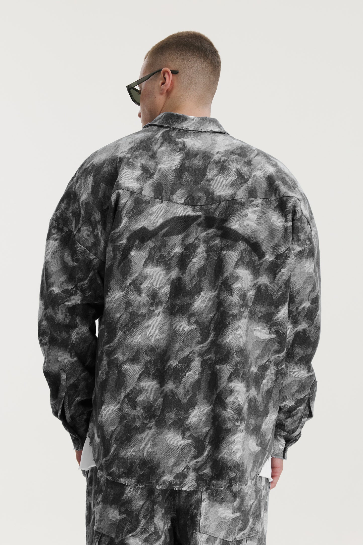 Grey Camo Denim Jacket