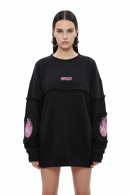 Pink Abyss Frayed Crewneck