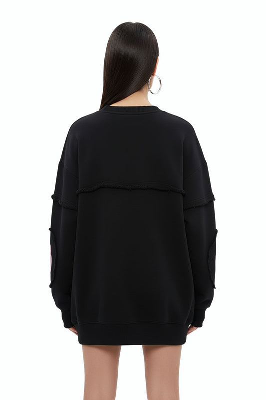 Pink Abyss Frayed Crewneck - MYS