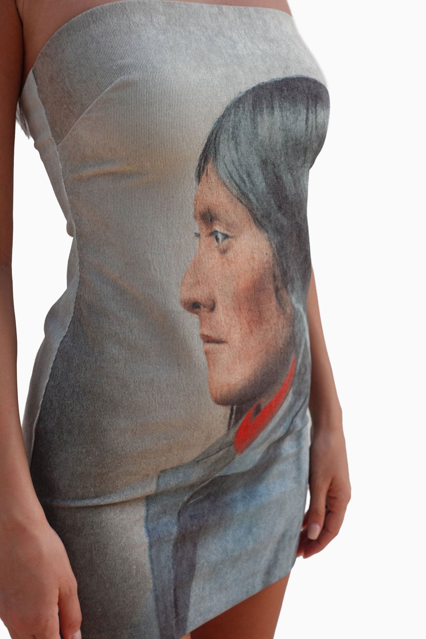 Beige Full-Print Dress - MYS