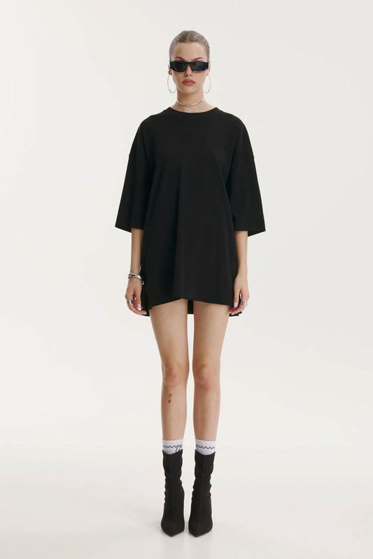 Oversized Cotton Black T-shirt Circus - MYS